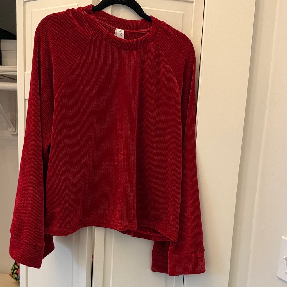 Elegant Red Crew Neck Sweater